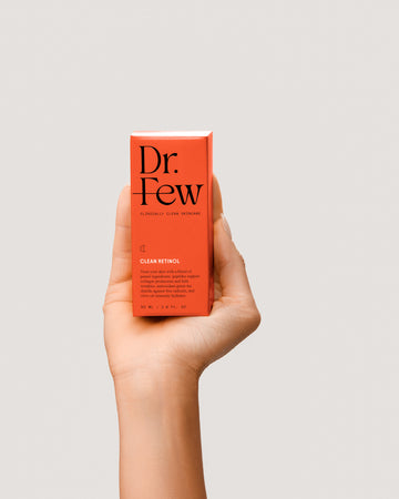 Dr. Few Skincare clean retinol box in hand
